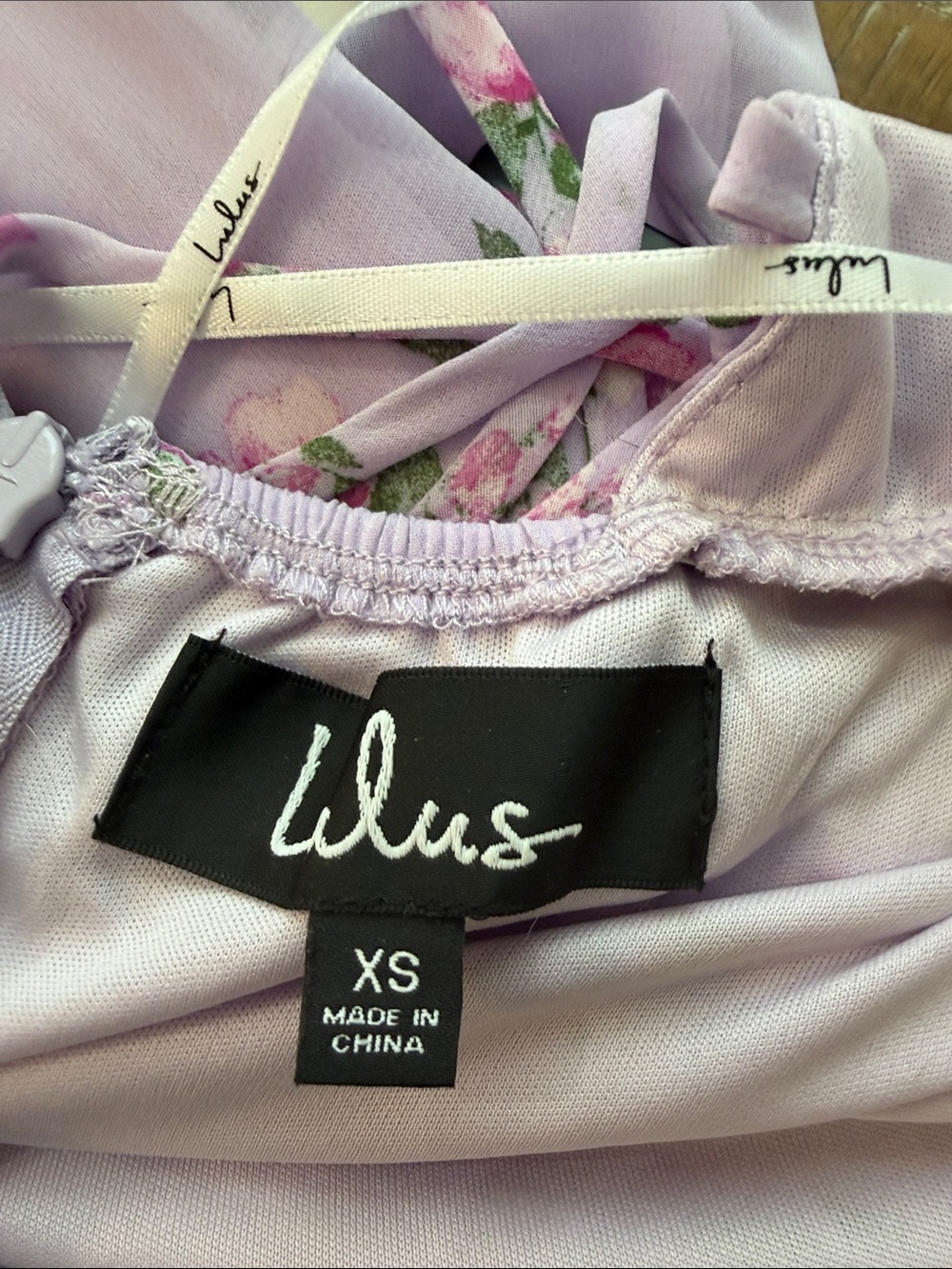Lulu's Lavender Floral High-Low Slip Maxi Dress - Picture 5 of 6
